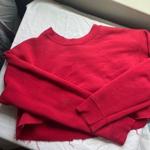 Oversized Crop Crew Sweatshirt